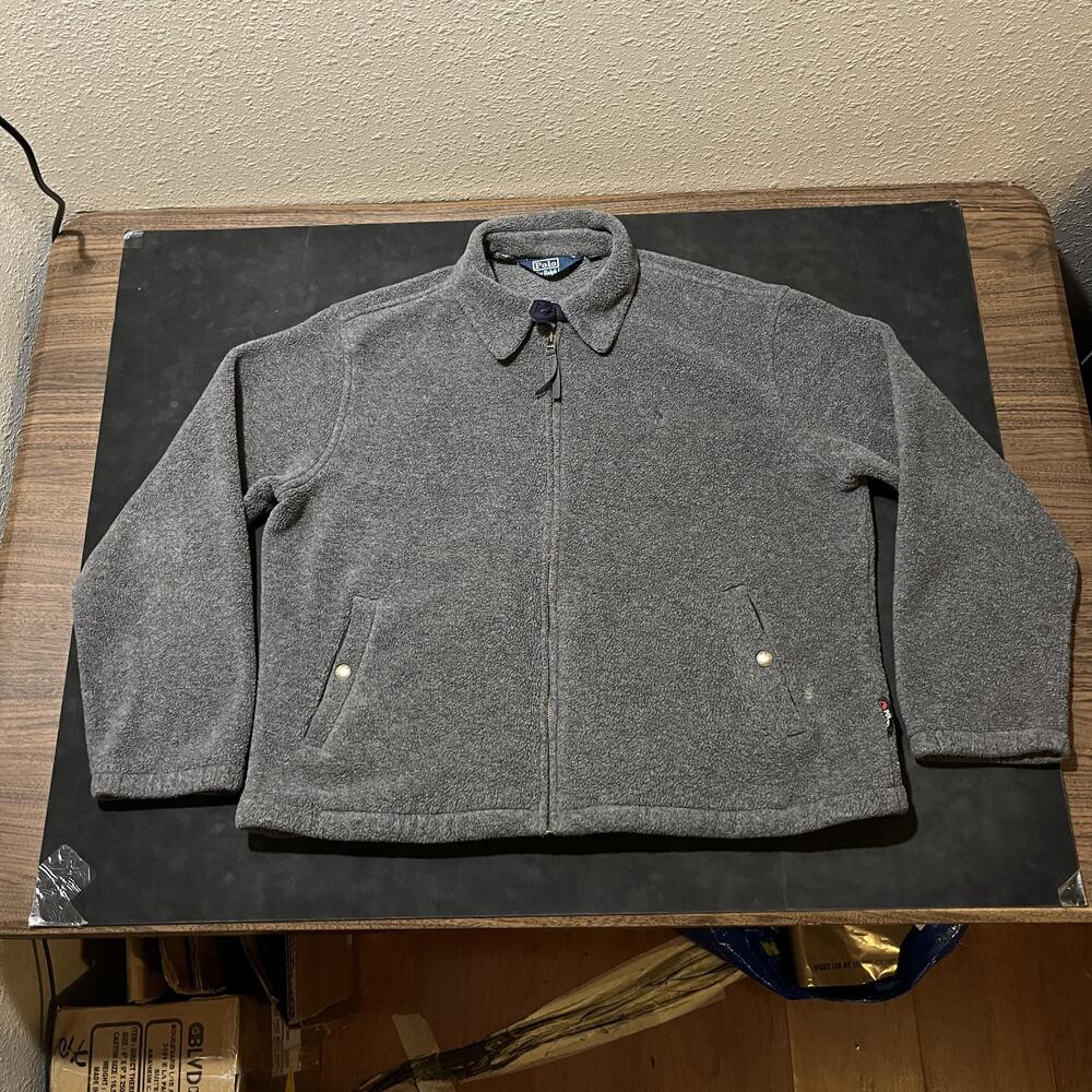 Polo Ralph Lauren Harrington Jacket Polartec Fleece Vintage Zip Chin Strap Coat